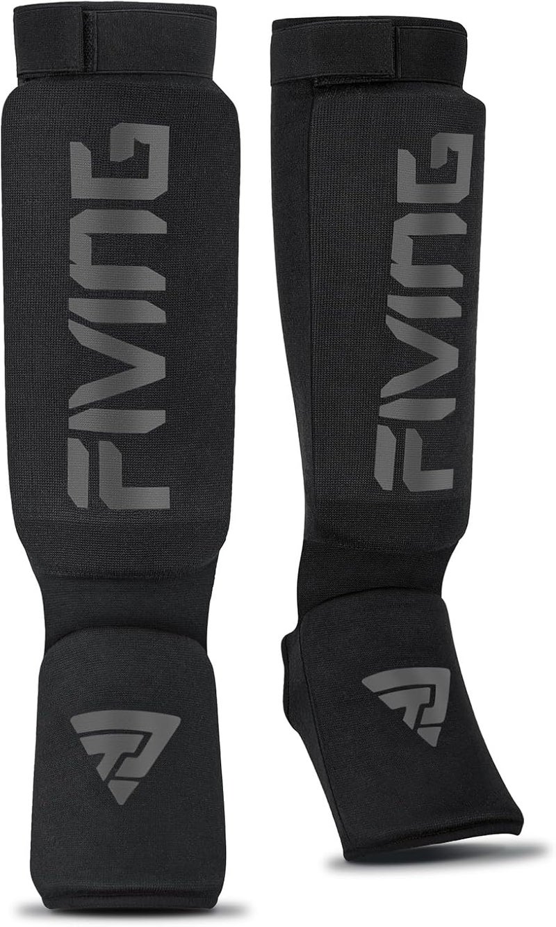 FIVING Shin Guards for Kickboxing, Muay Thai, MMA Fighting, Training, Instep Foam Protection, Leg Foot Protector, Martial Arts, Sparring, Boxing Gear - Image 1